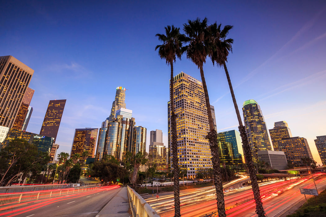 Schöner Blick auf LA, Glasbild