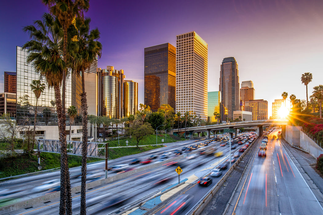 Straßenverkehr in Los Angeles, Glasbild