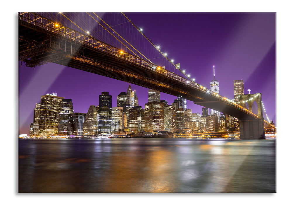 Pixxprint Skyline von Manhattan, Glasbild
