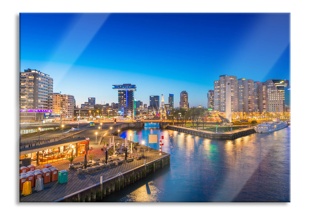 Ausblick auf Rotterdam, Glasbild