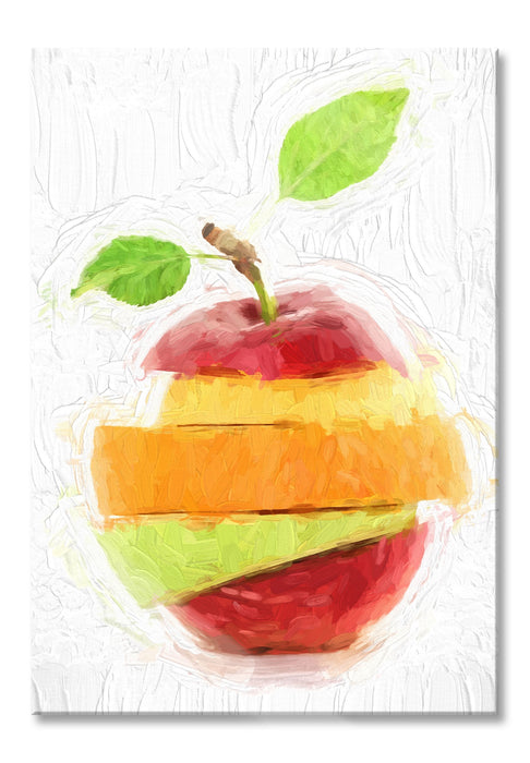 Mixed Fruit - Apple Orange Lime, Glasbild