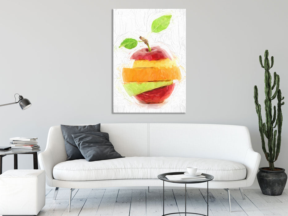 Mixed Fruit - Apple Orange Lime, Glasbild