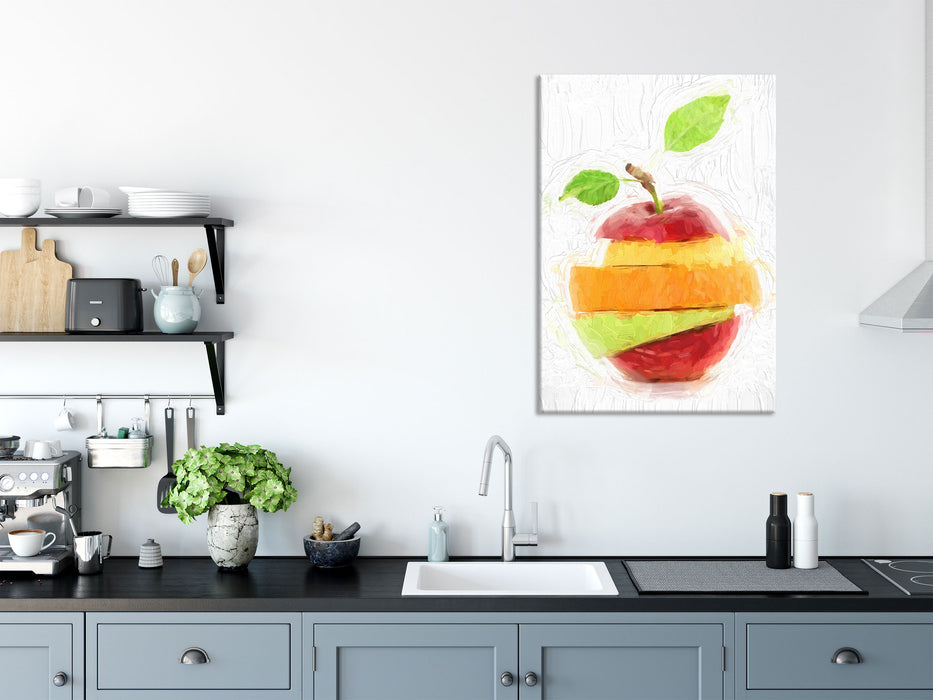 Mixed Fruit - Apple Orange Lime, Glasbild