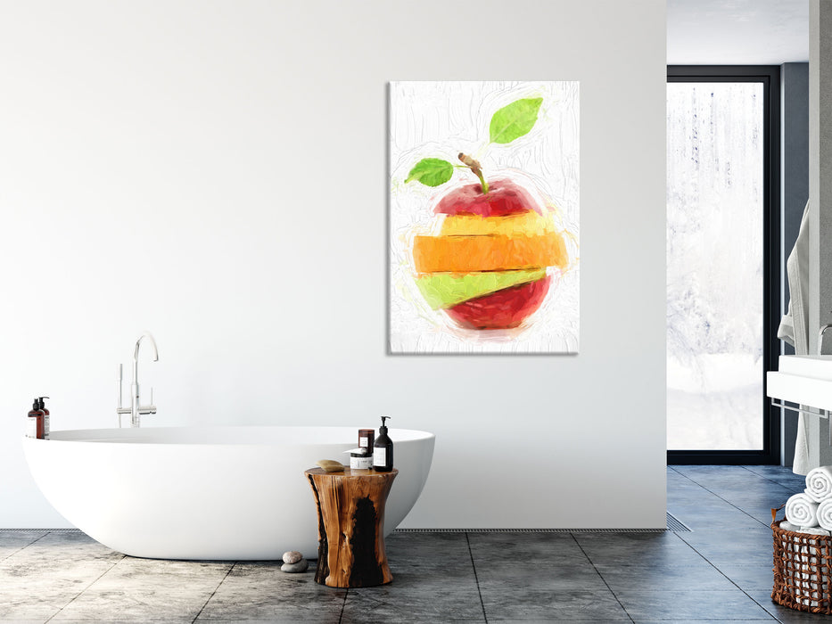 Mixed Fruit - Apple Orange Lime, Glasbild