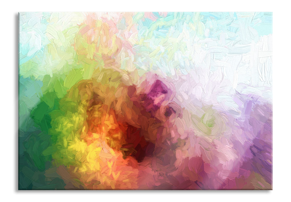 abstrakte bunte Wasserfarben, Glasbild