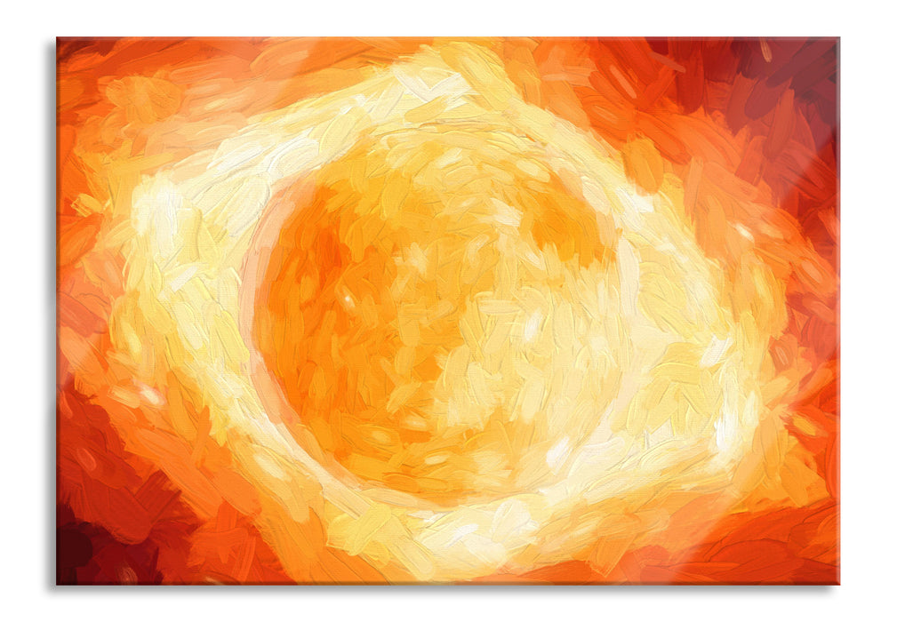 Pixxprint Sonne Feuerball, Glasbild