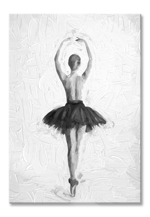 Pixxprint Ballerina mit nackten Oberkörper, Glasbild