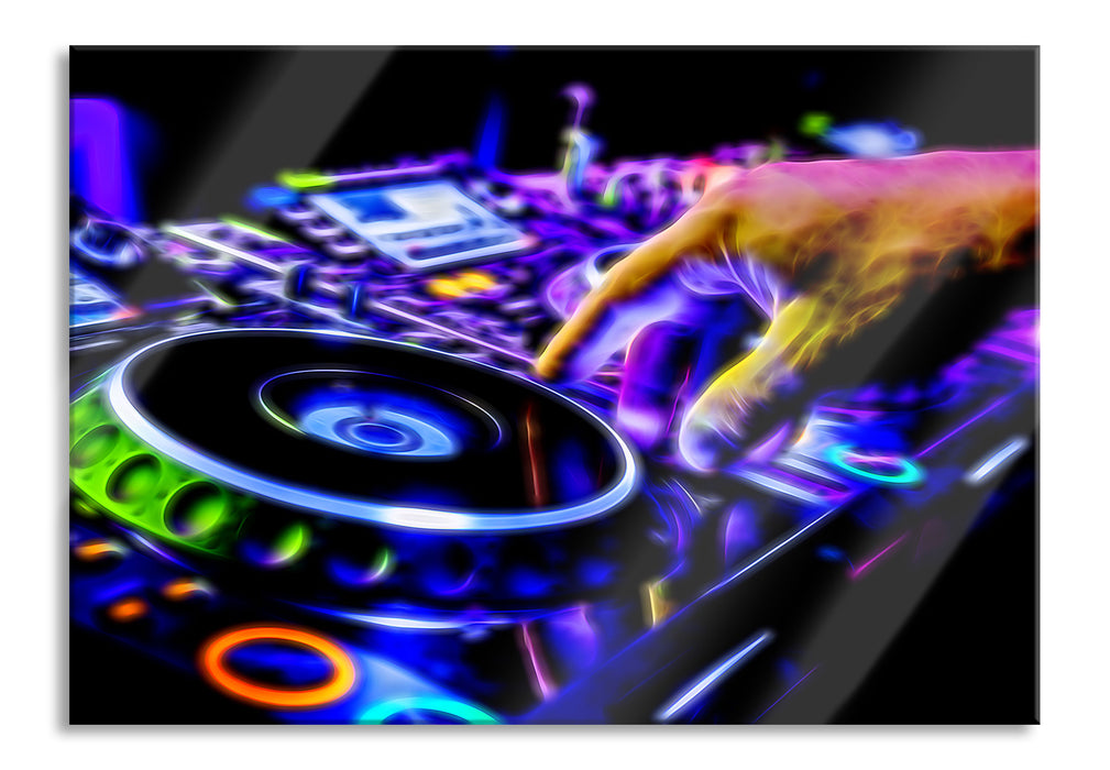 Pixxprint DJ Plattenteller Cool Music, Glasbild