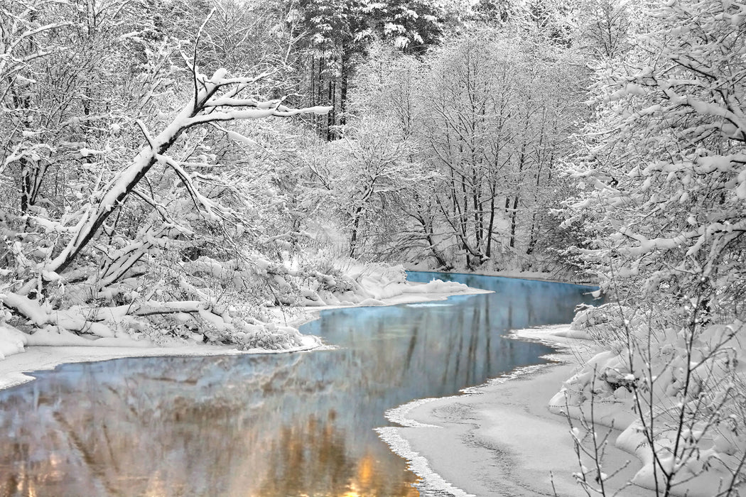 Atemberaubende Winterlandschaft, Glasbild