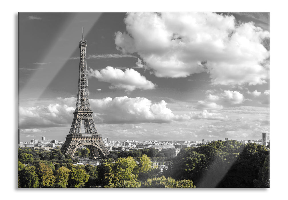 Riesiger Eiffelturm in Paris, Glasbild