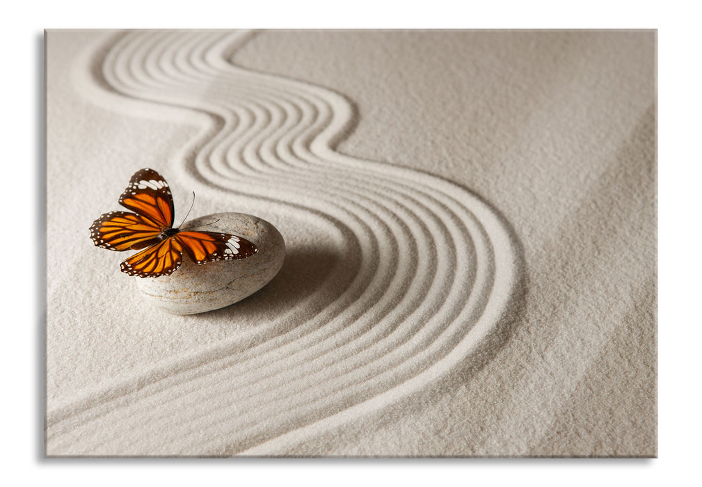 Zen Schmetterling, Glasbild