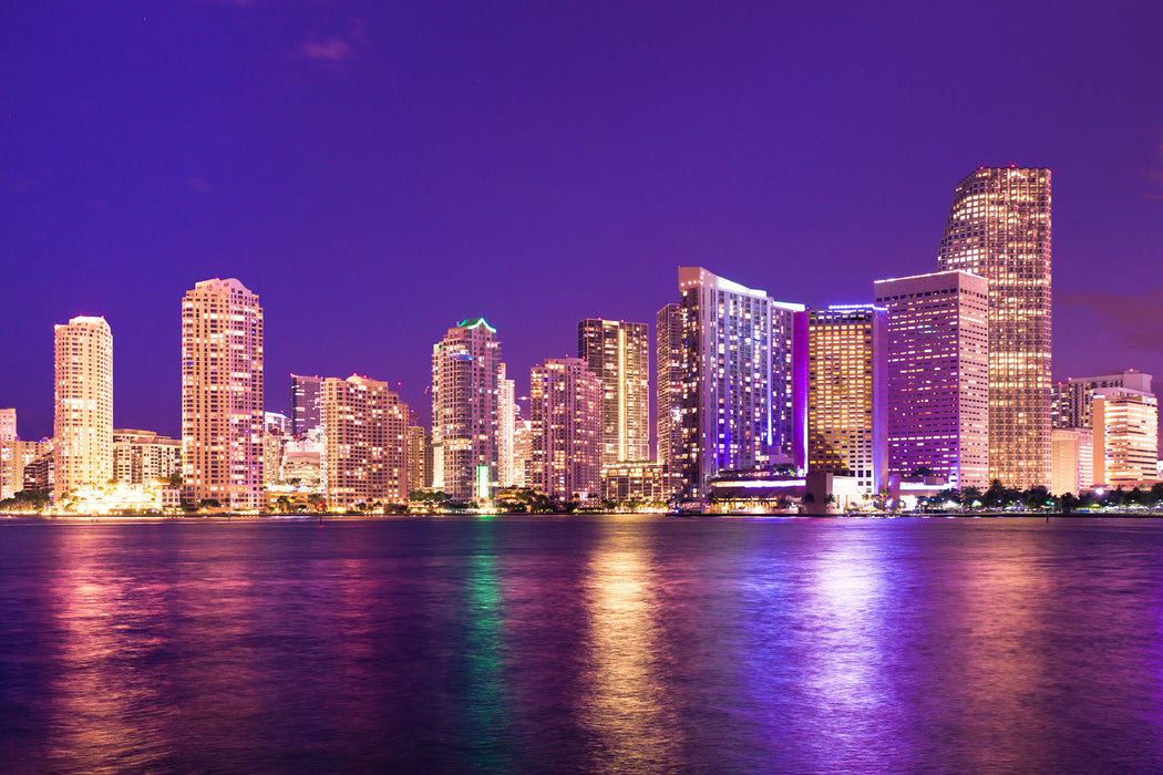 Skyline von Miami Florida, Glasbild
