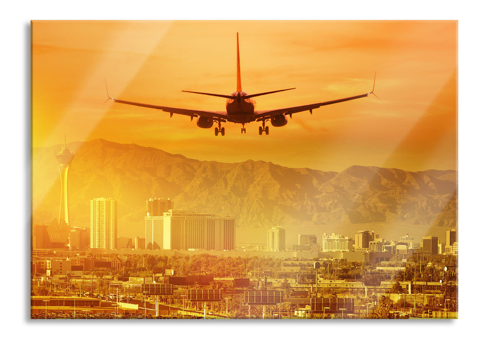 Pixxprint Urlaubsreise nach Las Vegas, Glasbild
