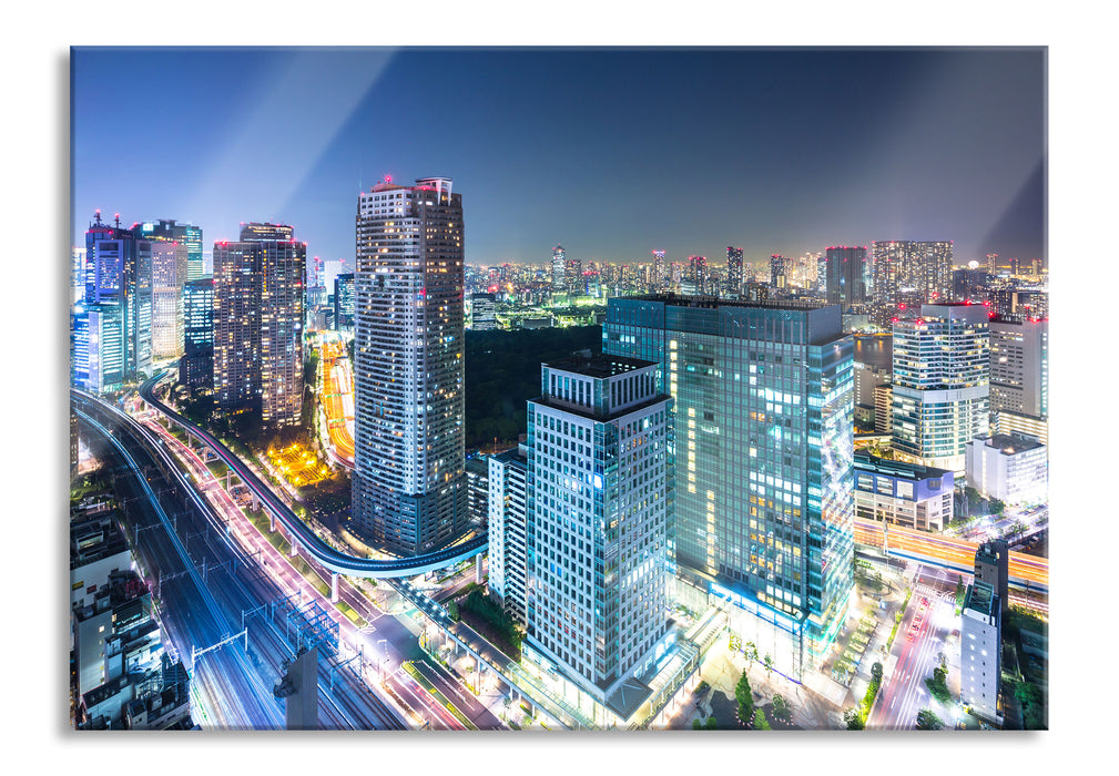 Pixxprint Moderne Architektur in Tokio, Glasbild