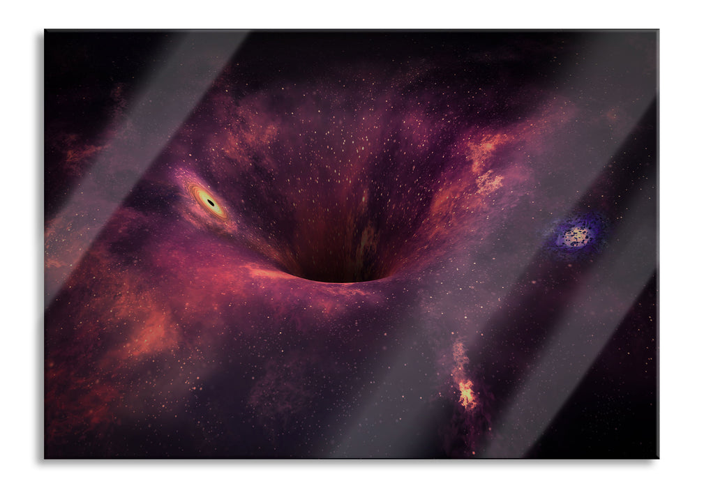 Schwarzes Loch im Weltall, Glasbild