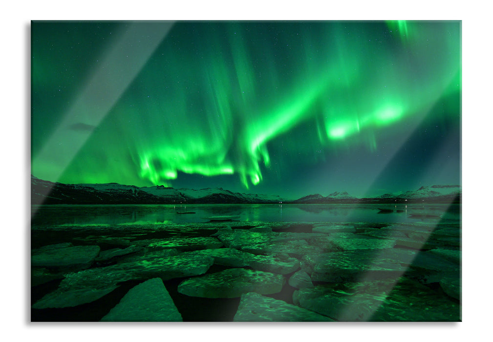 Pixxprint Polarlicht am Himmel, Glasbild