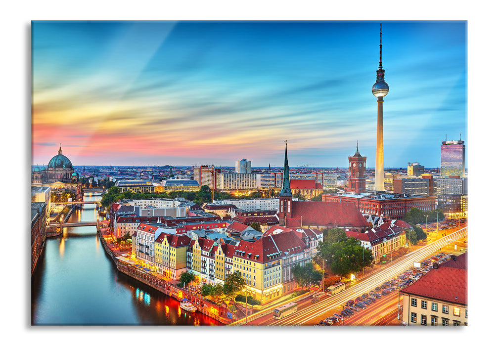 Pixxprint Berlin City Panorama, Glasbild