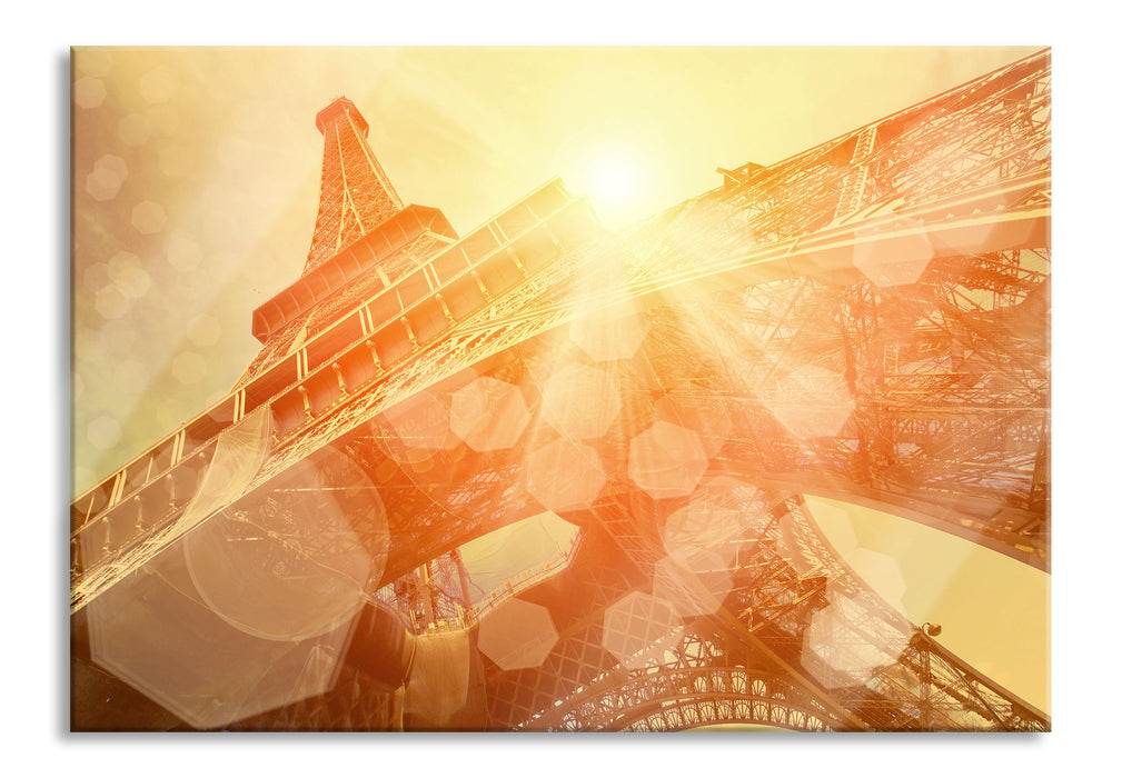 Der Eiffelturm im Sonnenschein, Glasbild
