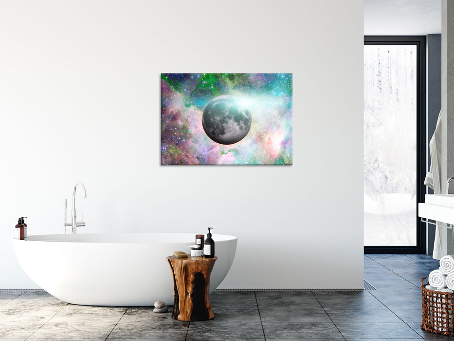 unser Mond im Sternenstaub, Glasbild