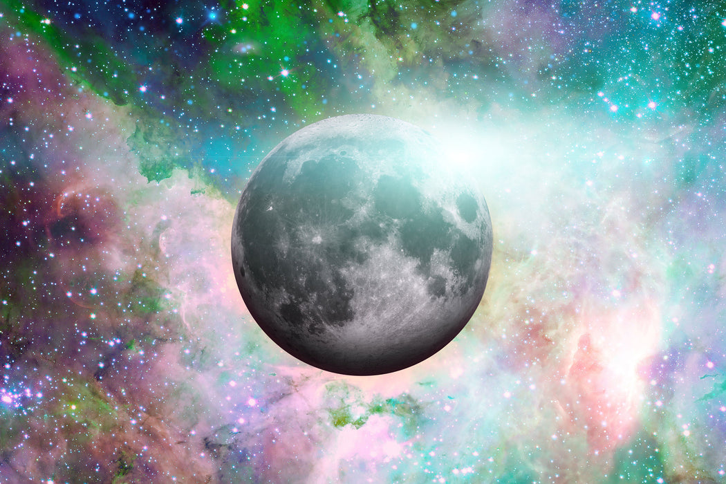 unser Mond im Sternenstaub, Glasbild