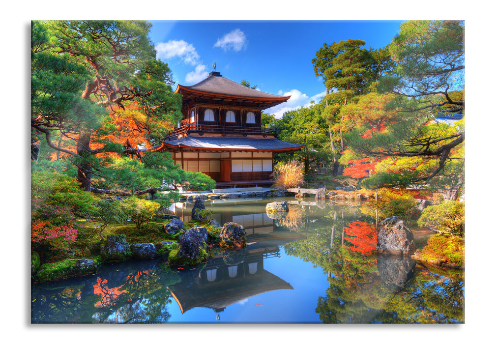 Pixxprint Ginkaku-ji-Tempel in Kyoto, Glasbild
