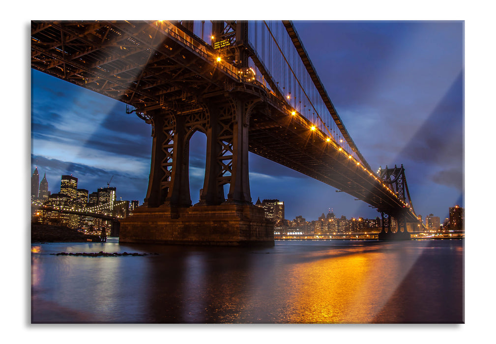 Manhatten Brücke New York, Glasbild