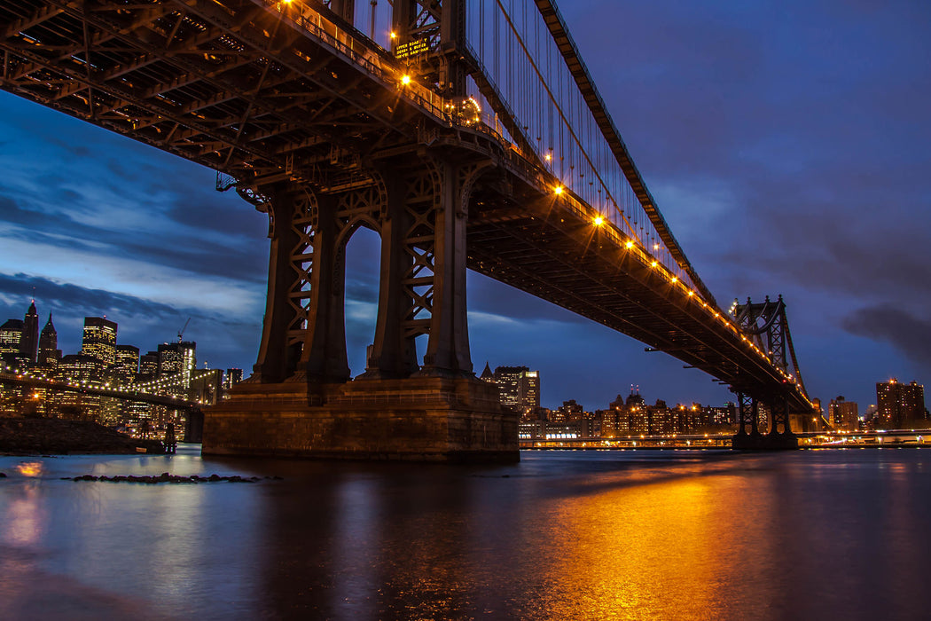 Manhatten Brücke New York, Glasbild