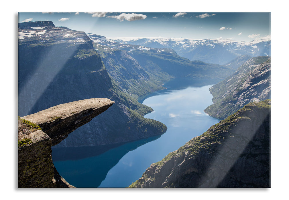 Pixxprint Blick auf wunderschönes Tal, Glasbild