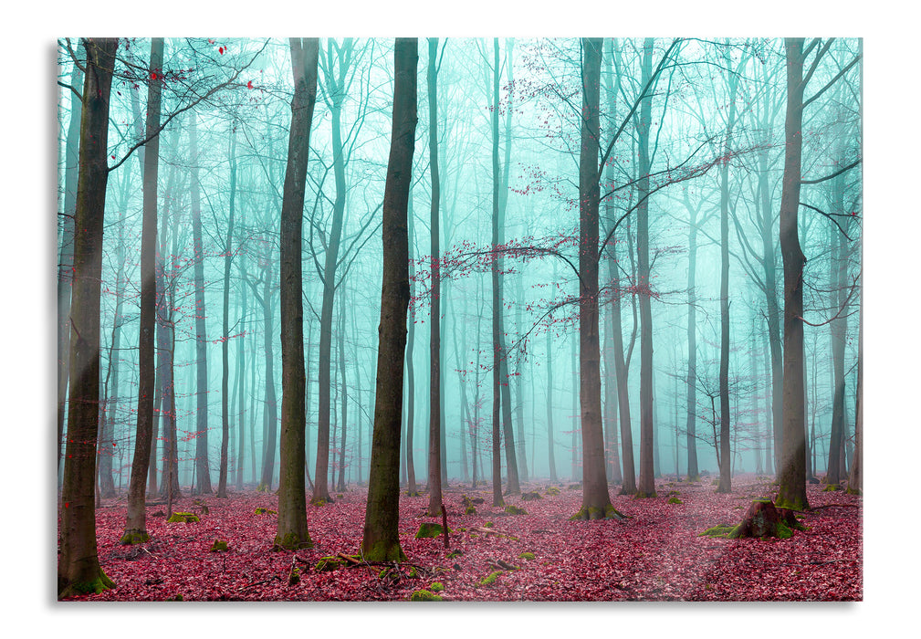 Pixxprint abstrakter Wald, Glasbild