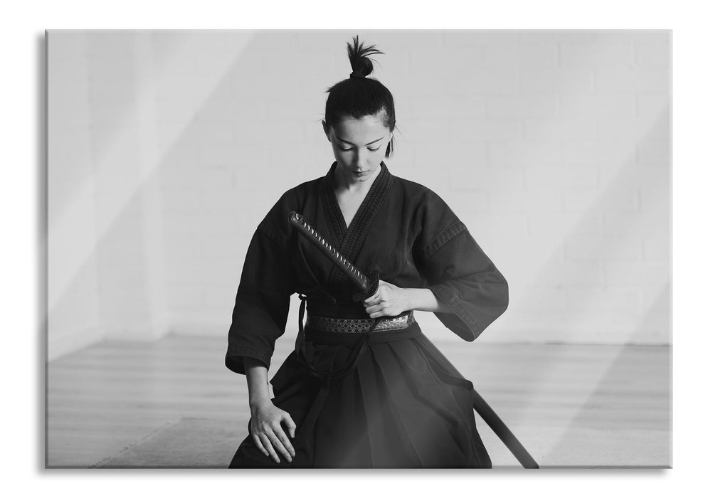 stolze Samurai-Kriegerin, Glasbild