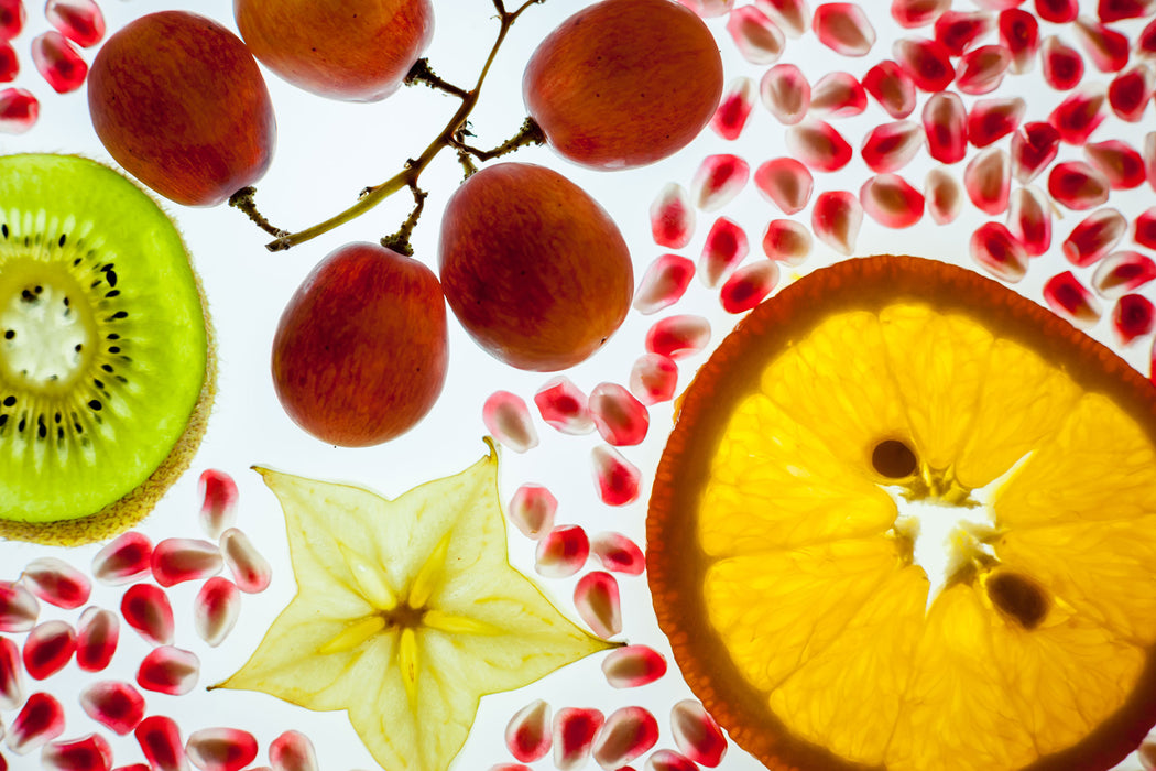 Früchtetraum mit Sternenfrucht, Glasbild