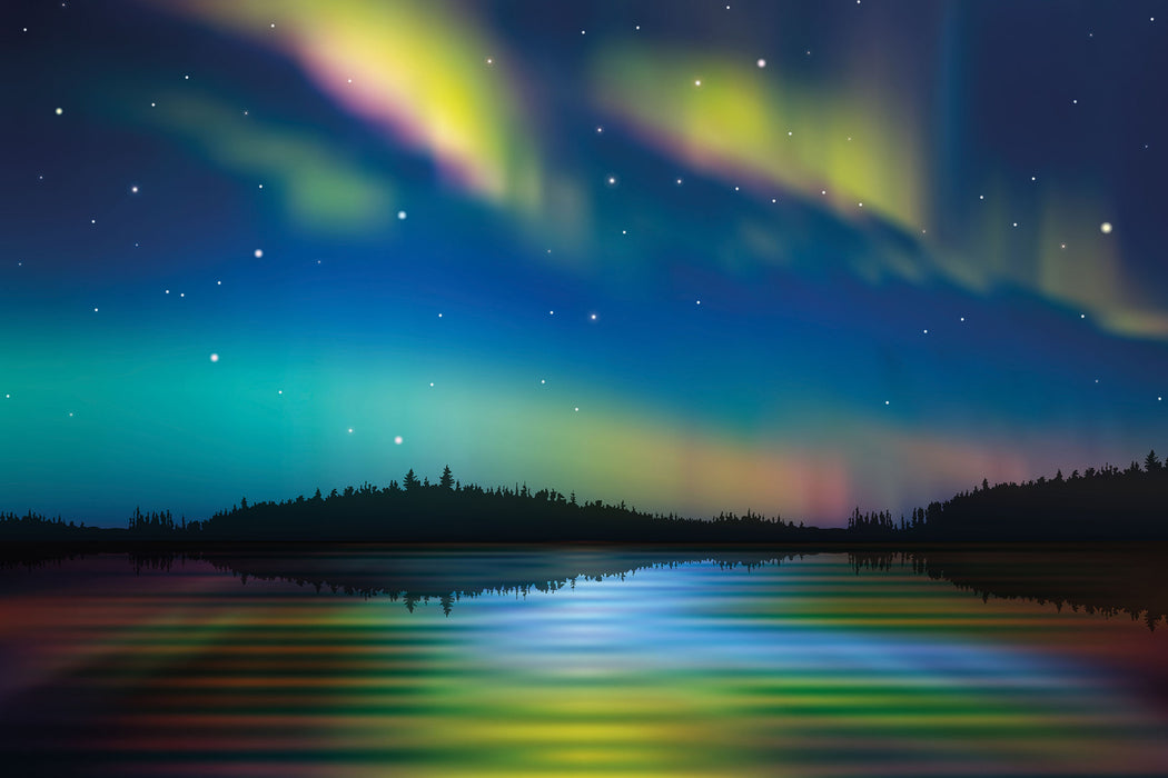 Polarlichter in Alaska, Glasbild