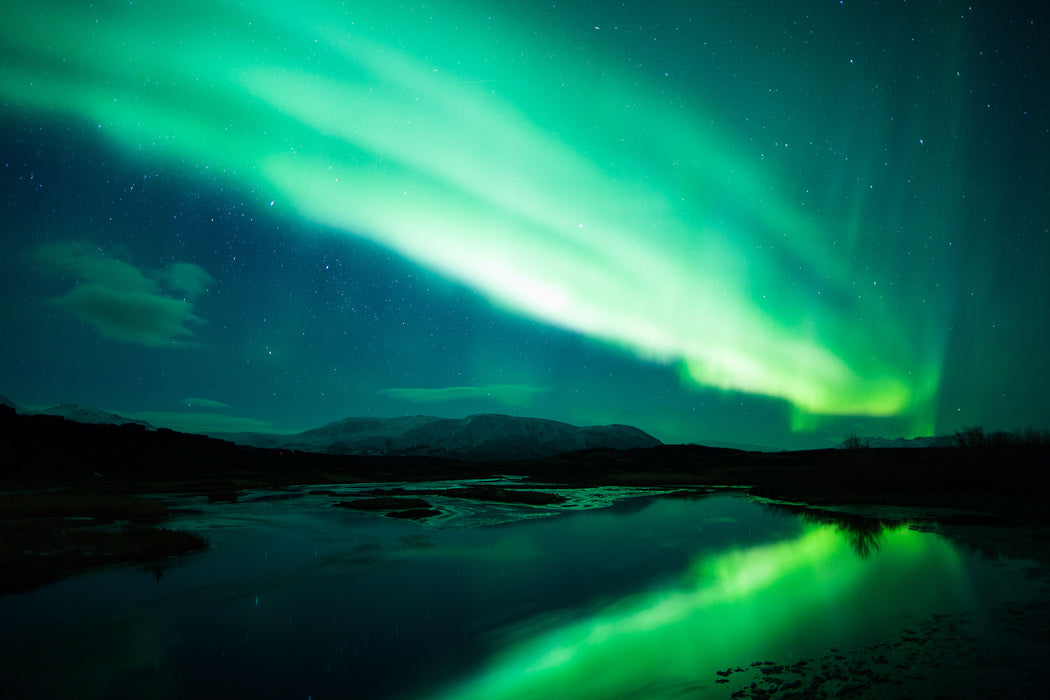 Polarlichter in Skandinavien, Glasbild