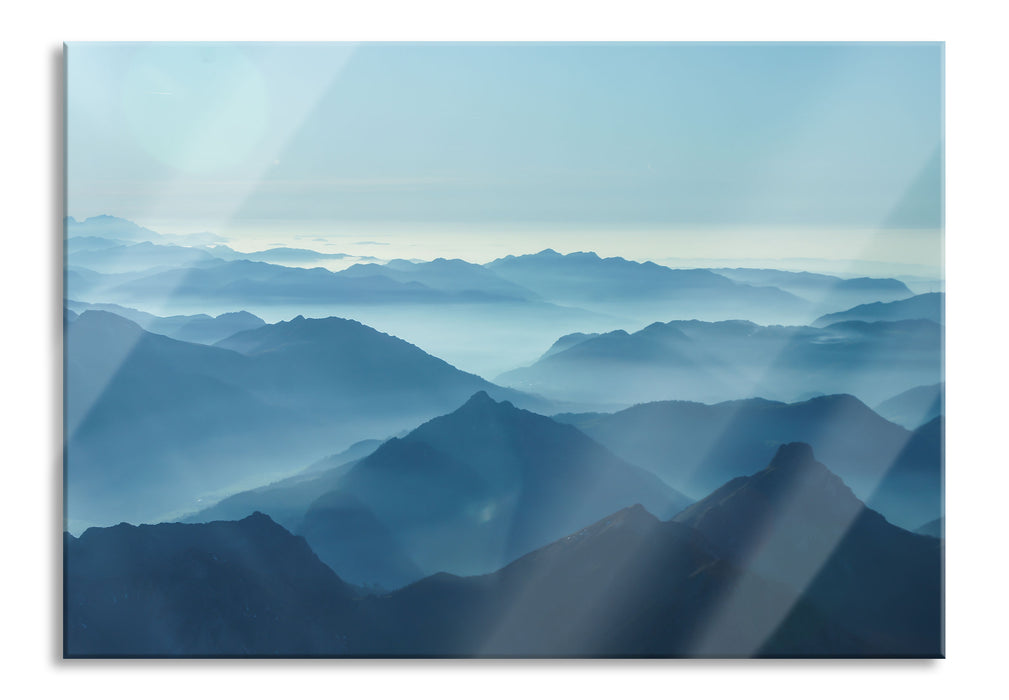 Pixxprint Wunderschöne Alpenberge, Glasbild