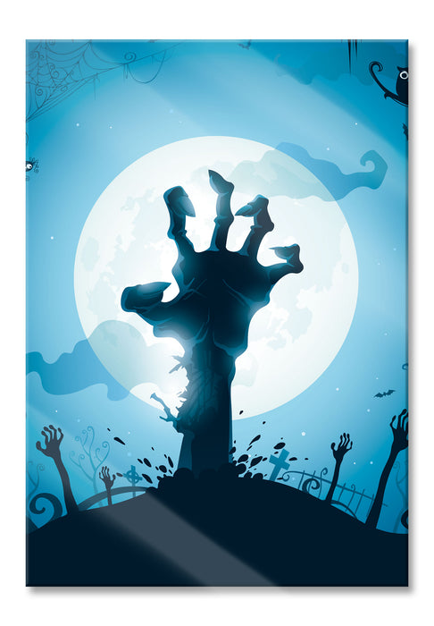 Pixxprint Gruselige Zombie Hand, Glasbild