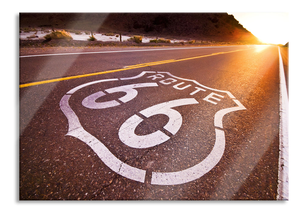 Pixxprint Highway Route 66, Glasbild