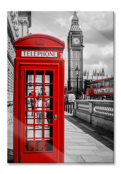 Pixxprint Telefonzelle London, Glasbild