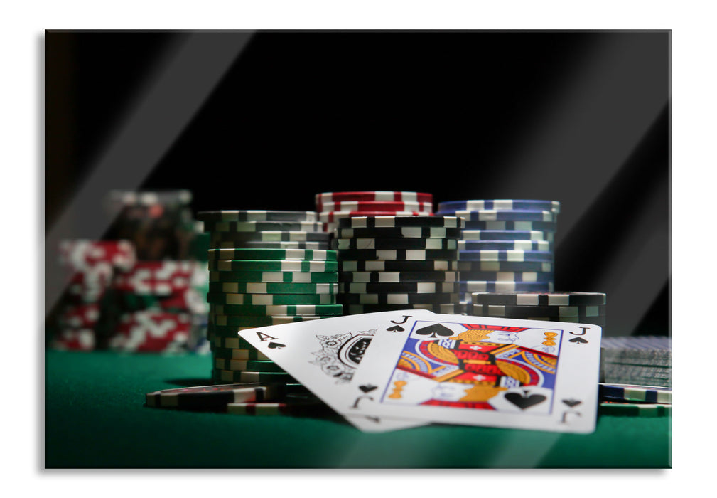 Pokertisch Las Vegas, Glasbild