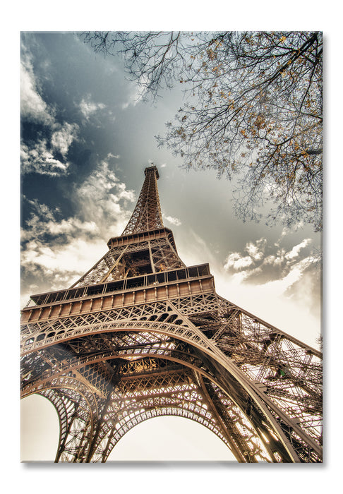 Pixxprint Eindrucksvoller Eifelturm Paris, Glasbild