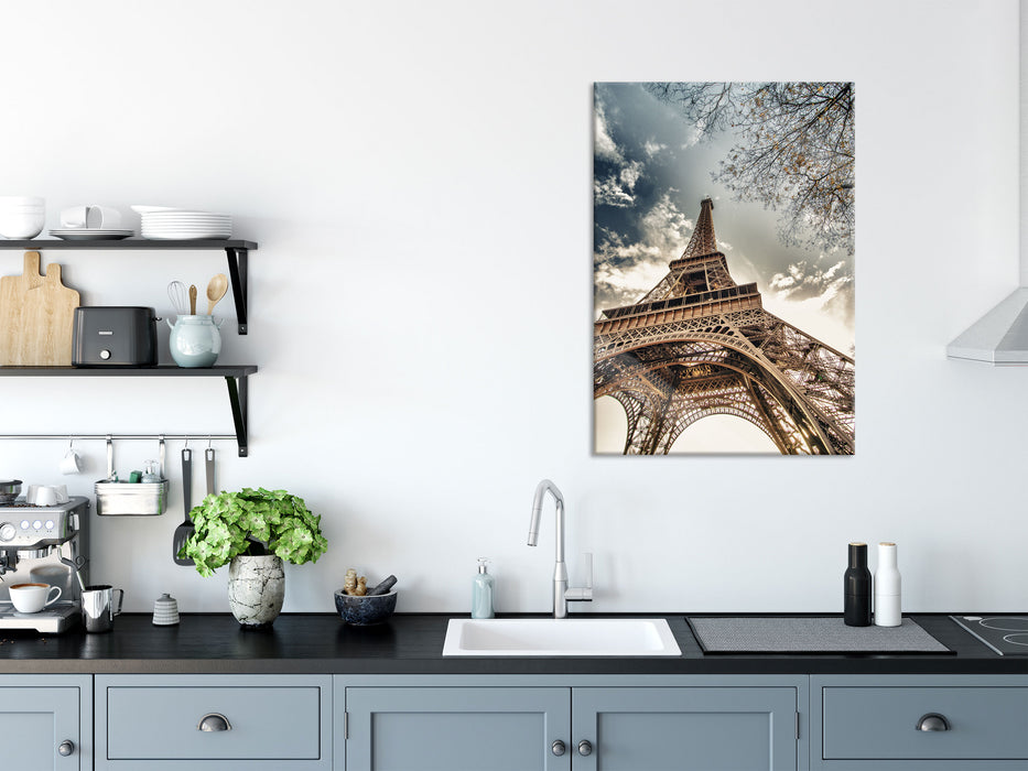 Eindrucksvoller Eifelturm Paris, Glasbild