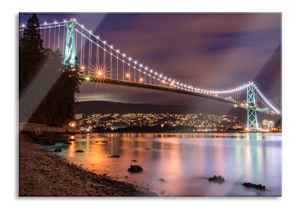 Pixxprint Lions Gate Bridge Vancouver, Glasbild