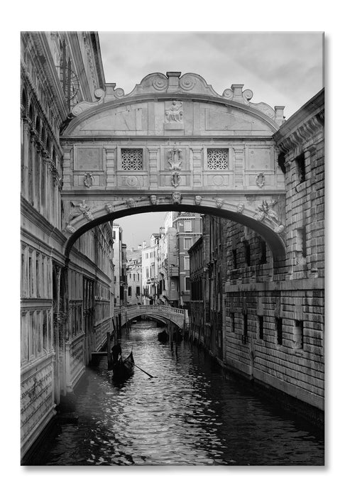 Romantischer Kanal in Venedig, Glasbild