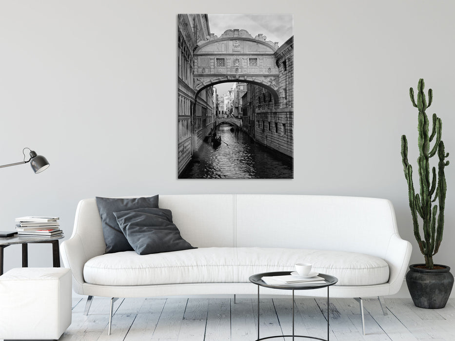 Romantischer Kanal in Venedig, Glasbild