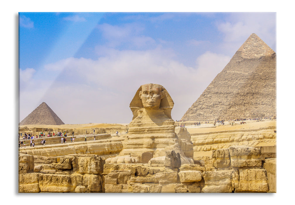 Pixxprint Große Sphinx von Gizeh, Glasbild