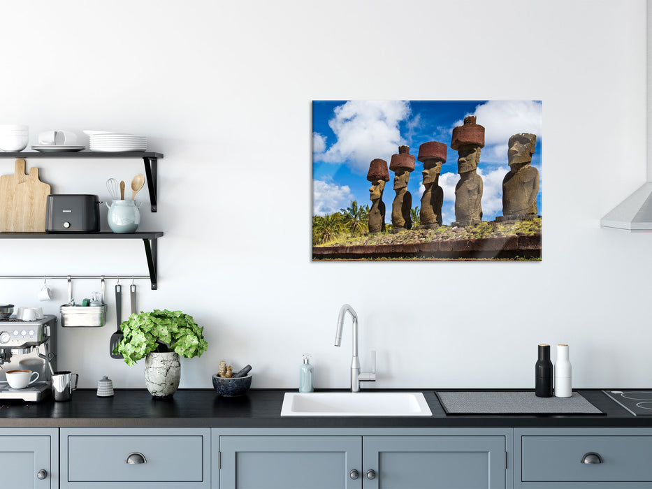 Moai Statuen Osterinseln, Glasbild