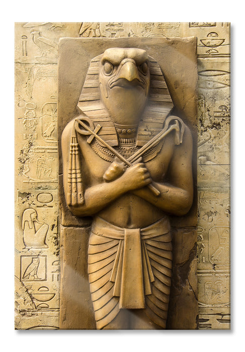Ägyptischer Gott Horus, Glasbild