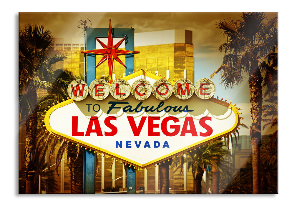 Las Vegas Ortseingangsschild, Glasbild
