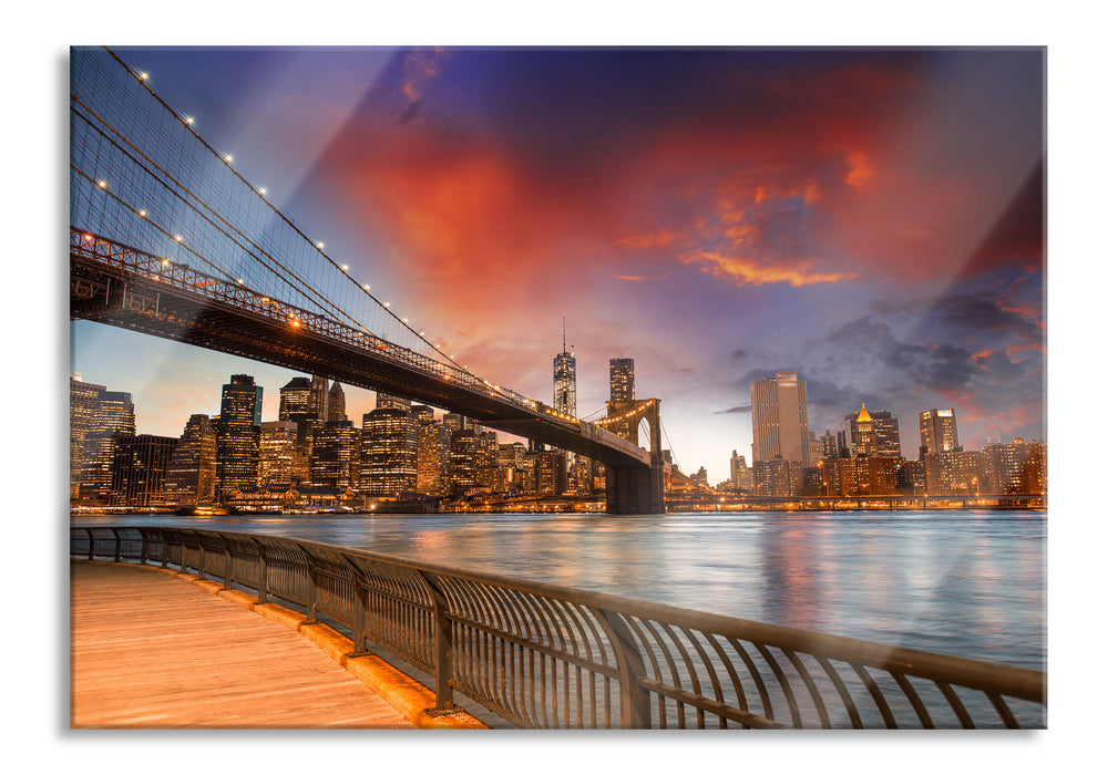 Pixxprint Brooklyn Bridge Park New York, Glasbild