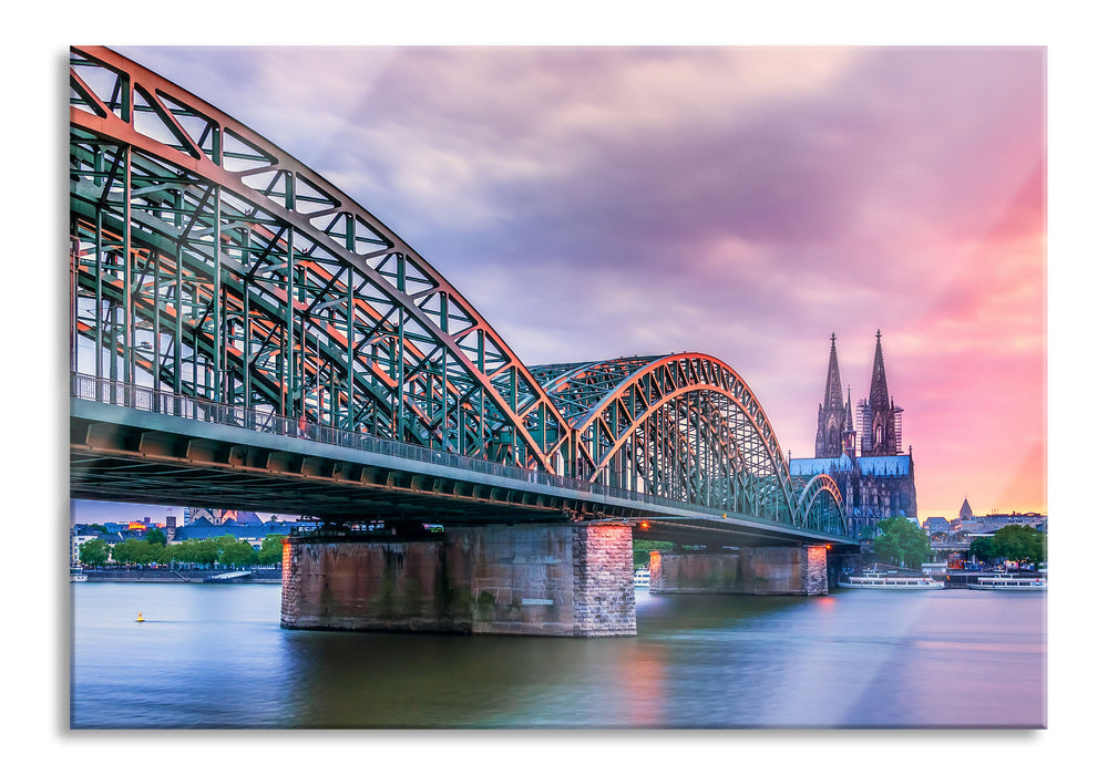 Pixxprint Hohenzollernbrücke in Köln, Glasbild