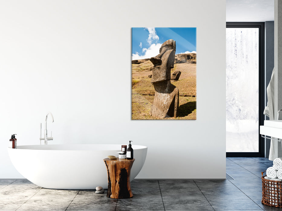 Moai Statue auf den Osterinseln, Glasbild
